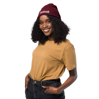 'Detroit' Organic Beanie (Small SUV Font)