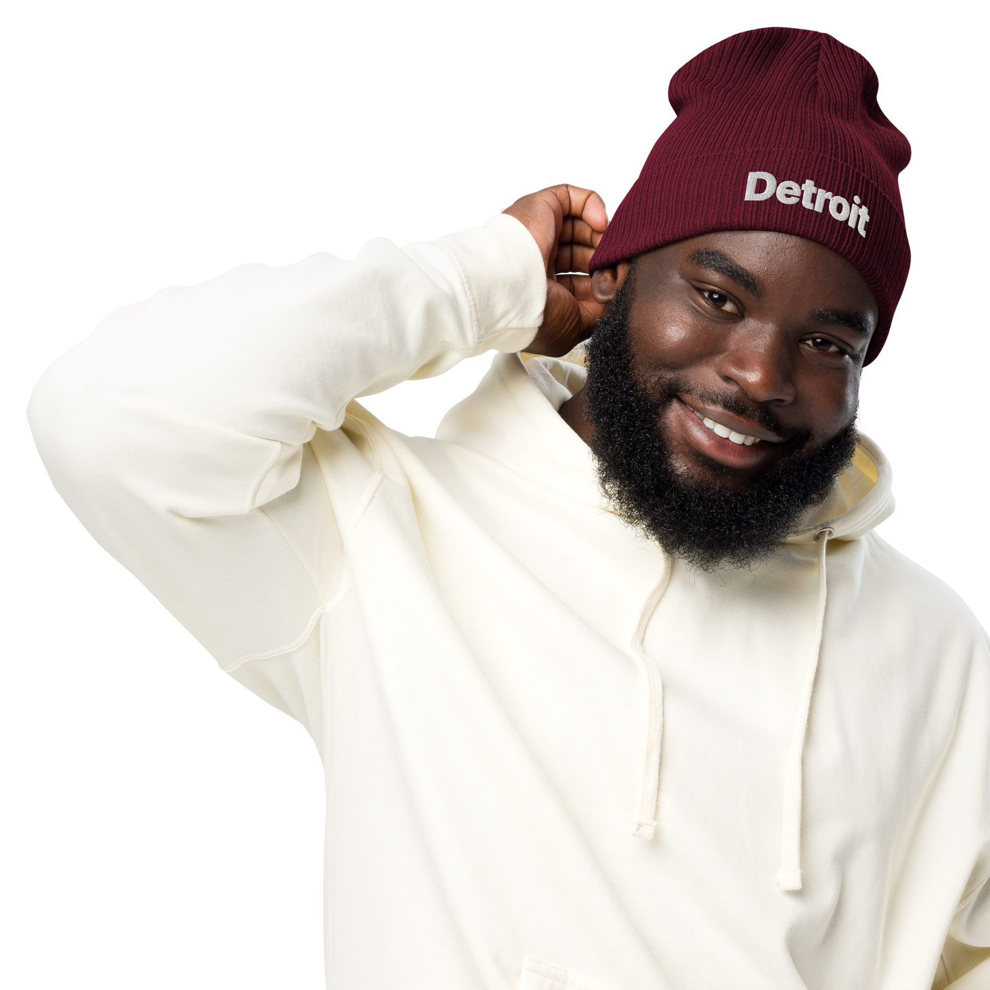 'Detroit' Organic Beanie (Small SUV Font)