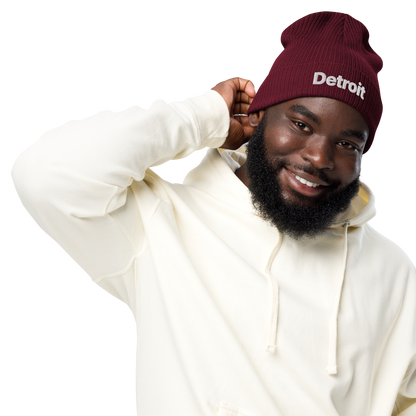 'Detroit' Organic Beanie (Small SUV Font)