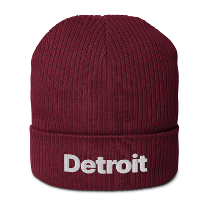 'Detroit' Organic Beanie (Small SUV Font)