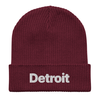 'Detroit' Organic Beanie (Small SUV Font)