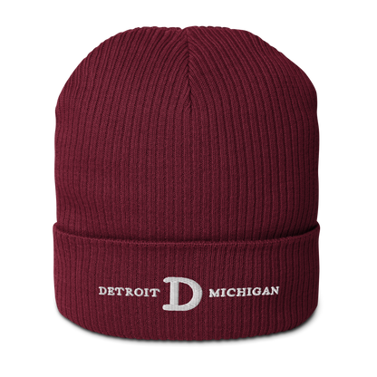 'Detroit Michigan' Organic Beanie (w/ Old French 'D')