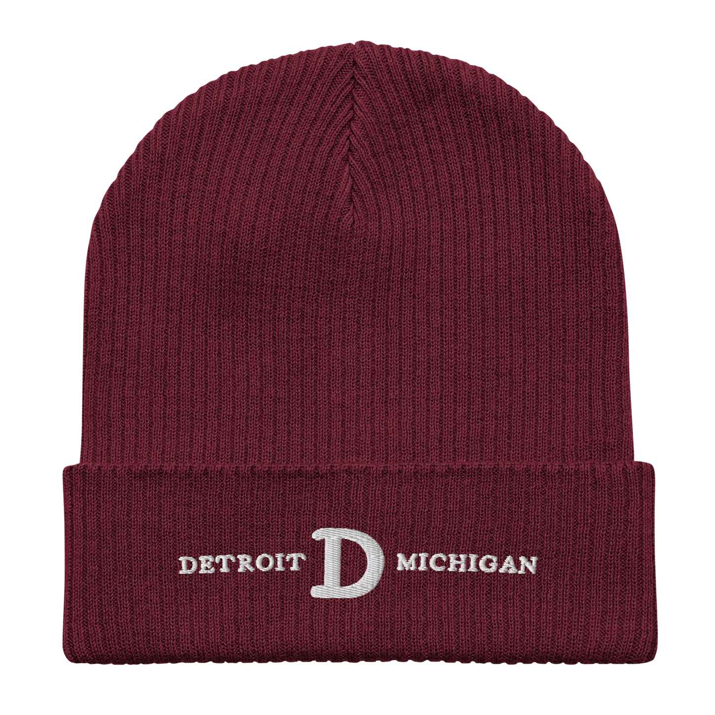 'Detroit Michigan' Organic Beanie (w/ Old French 'D')