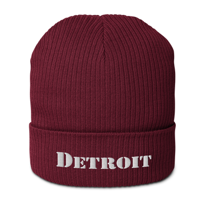 'Detroit' Organic Beanie (Army Font)