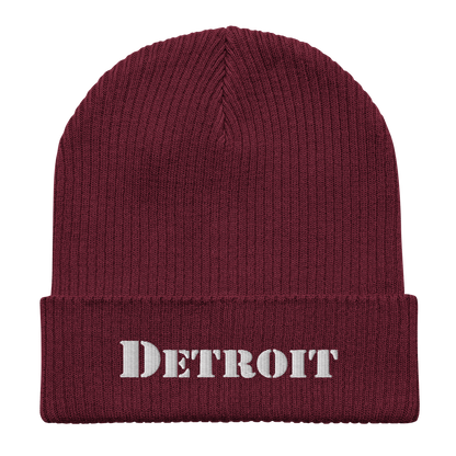 'Detroit' Organic Beanie (Army Font)