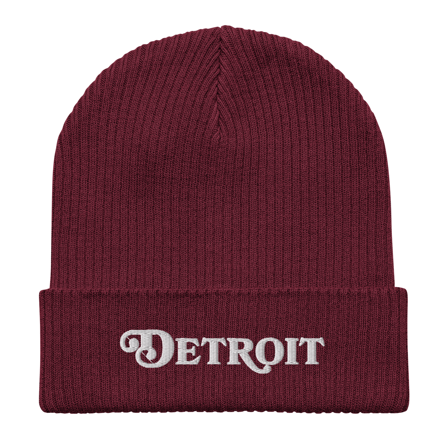 'Detroit' Organic Beanie (Sloped Serif Font)