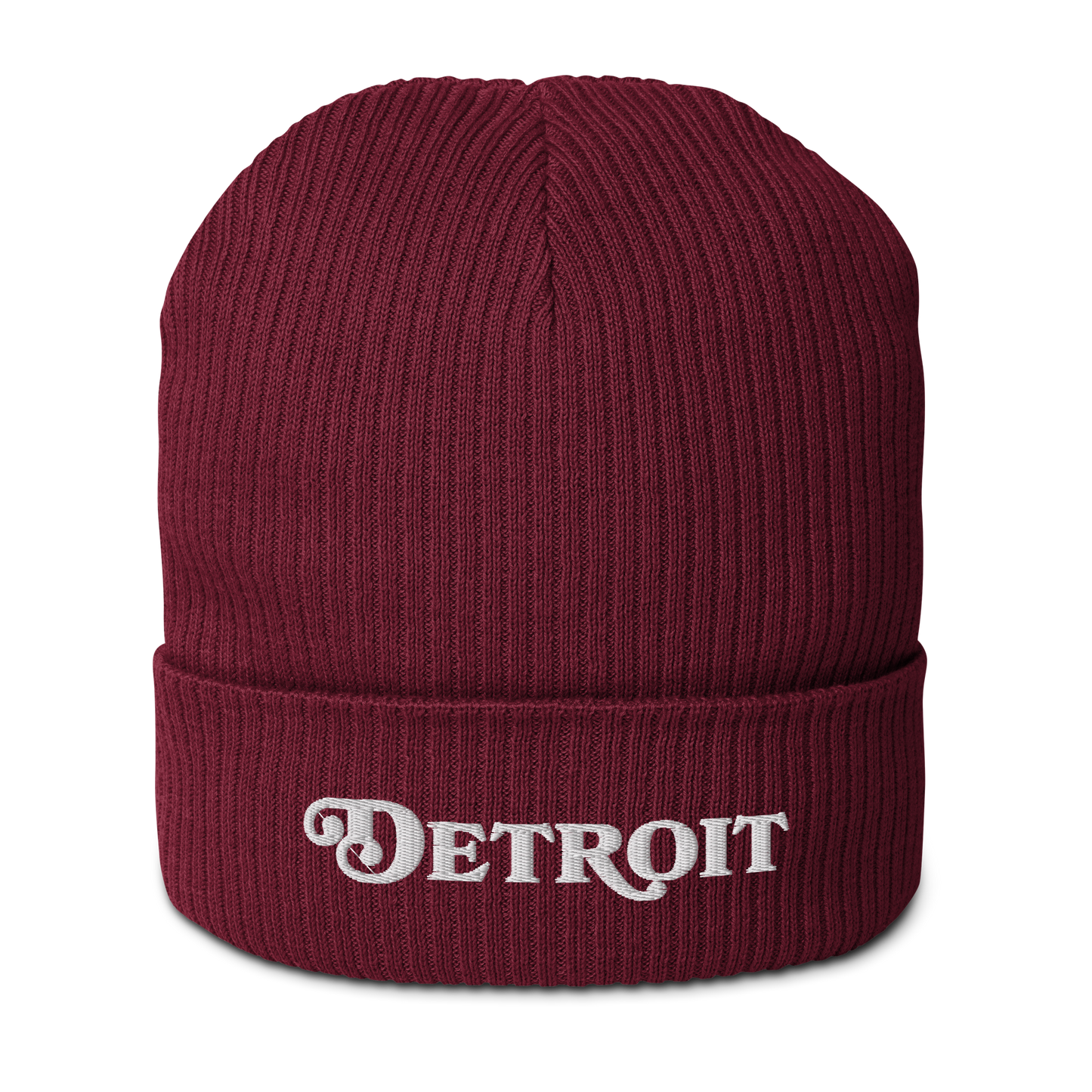 'Detroit' Organic Beanie (Sloped Serif Font)