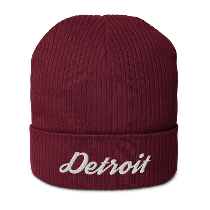 'Detroit' Organic Beanie (Script Font)