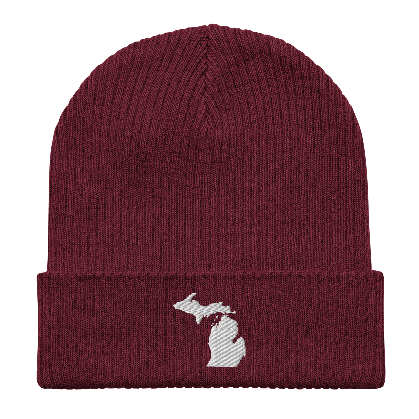 Michigan Organic Beanie | White Outline