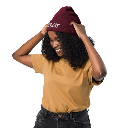 'Detroit' Organic Beanie (Tag Font)