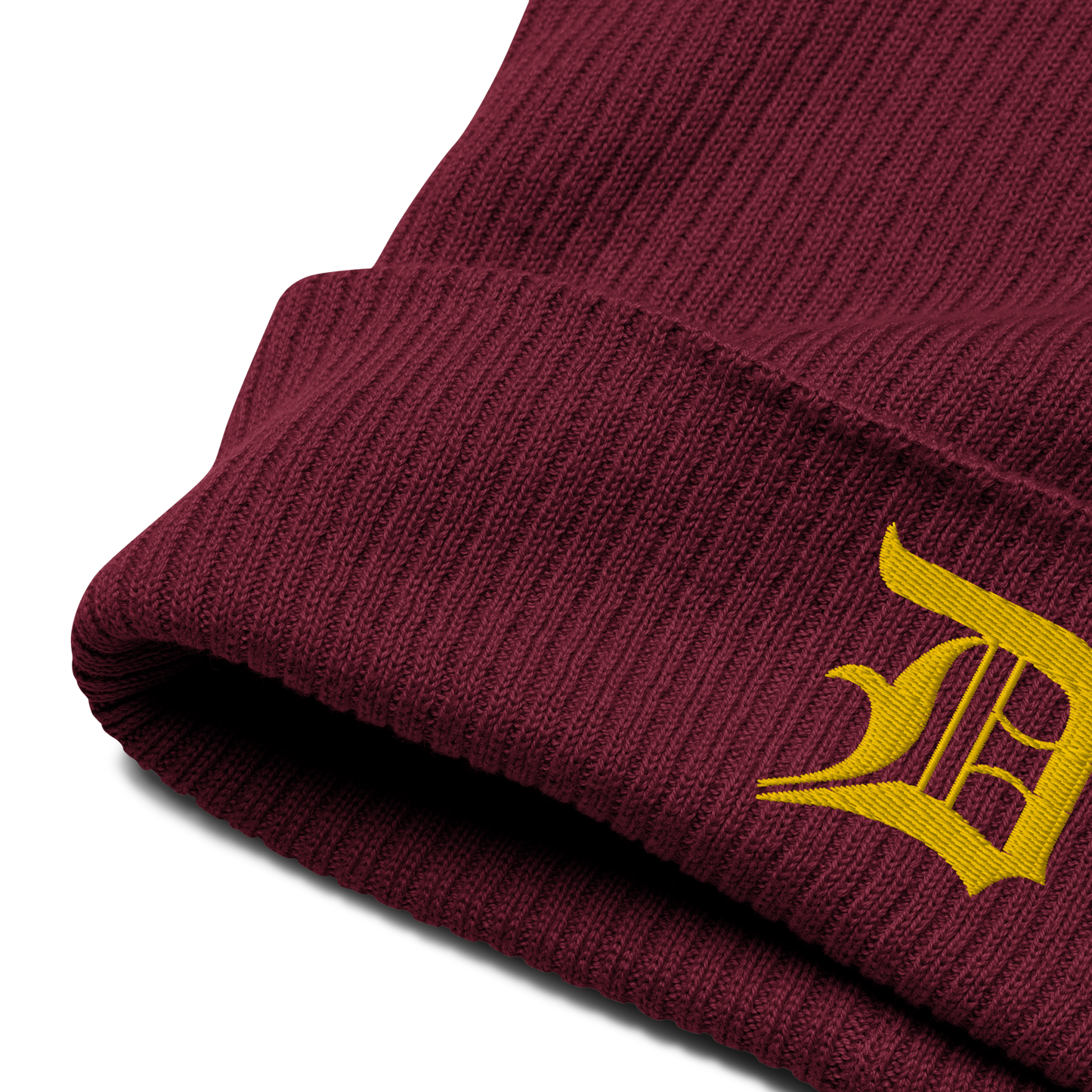 Detroit 'Old English D' Organic Beanie (Gold)