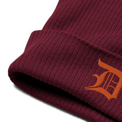 Detroit 'Old English D' Organic Beanie (Orange)