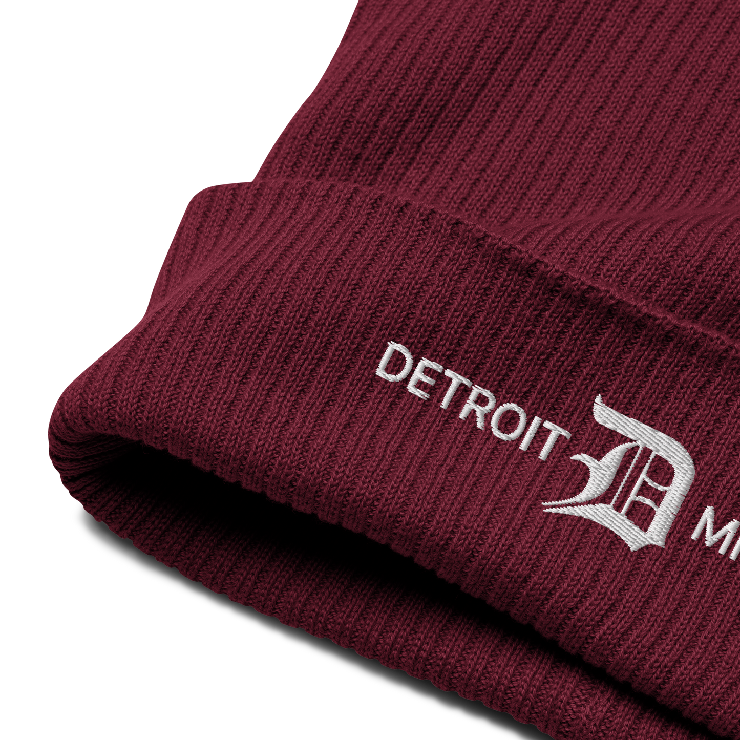 'Detroit Michigan' Organic Beanie (w/ Old English 'D')