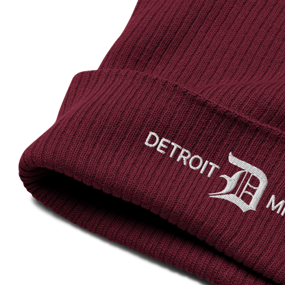 'Detroit Michigan' Organic Beanie (w/ Old English 'D')