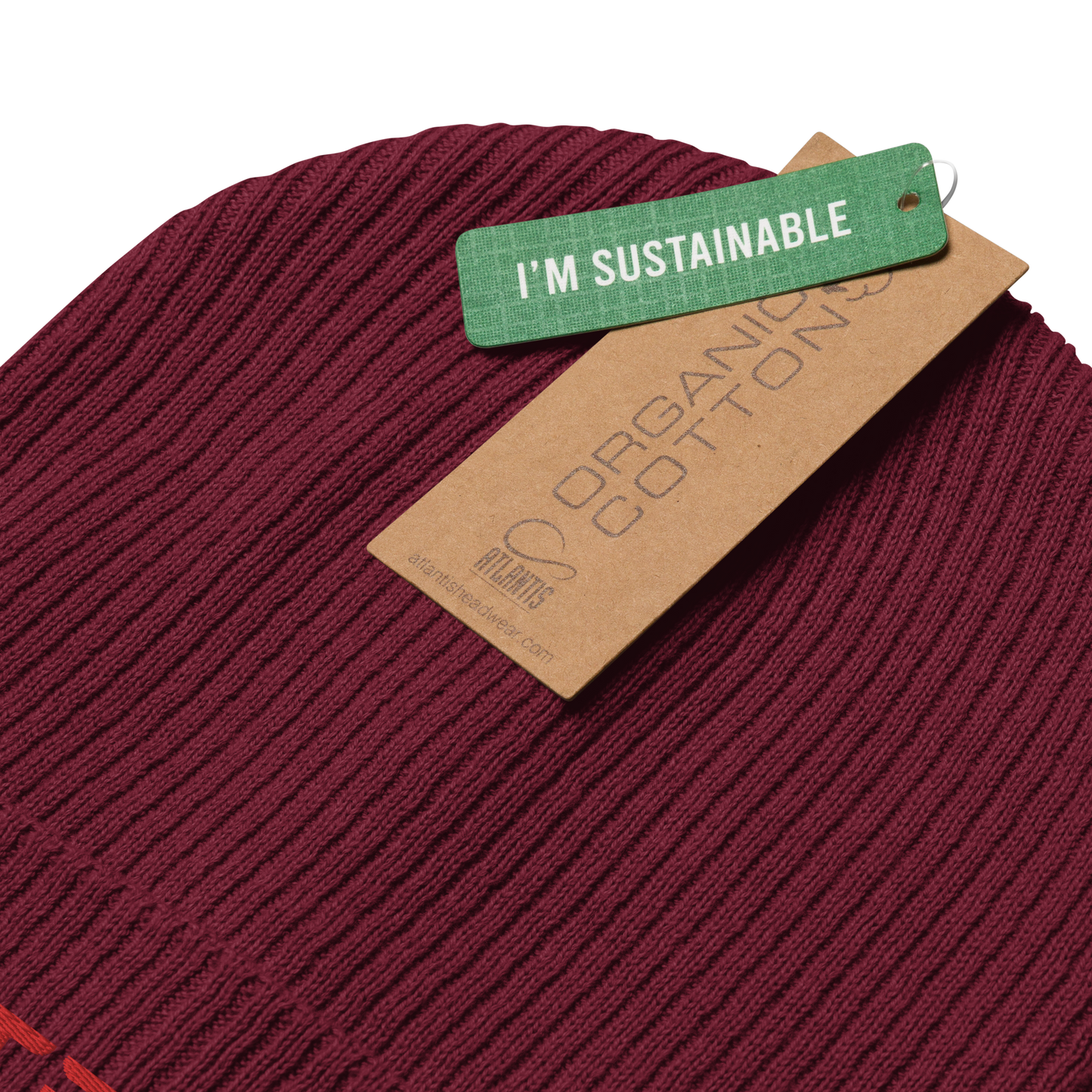 'Detroit'' Organic Beanie (Electric Font) | Red