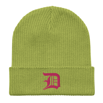 Detroit 'Old English D' Organic Beanie (Pink)