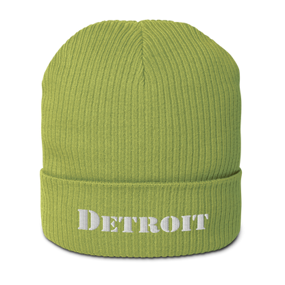 'Detroit' Organic Beanie (Army Font)