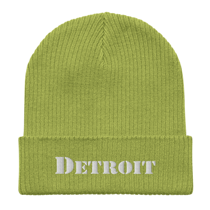 'Detroit' Organic Beanie (Army Font)