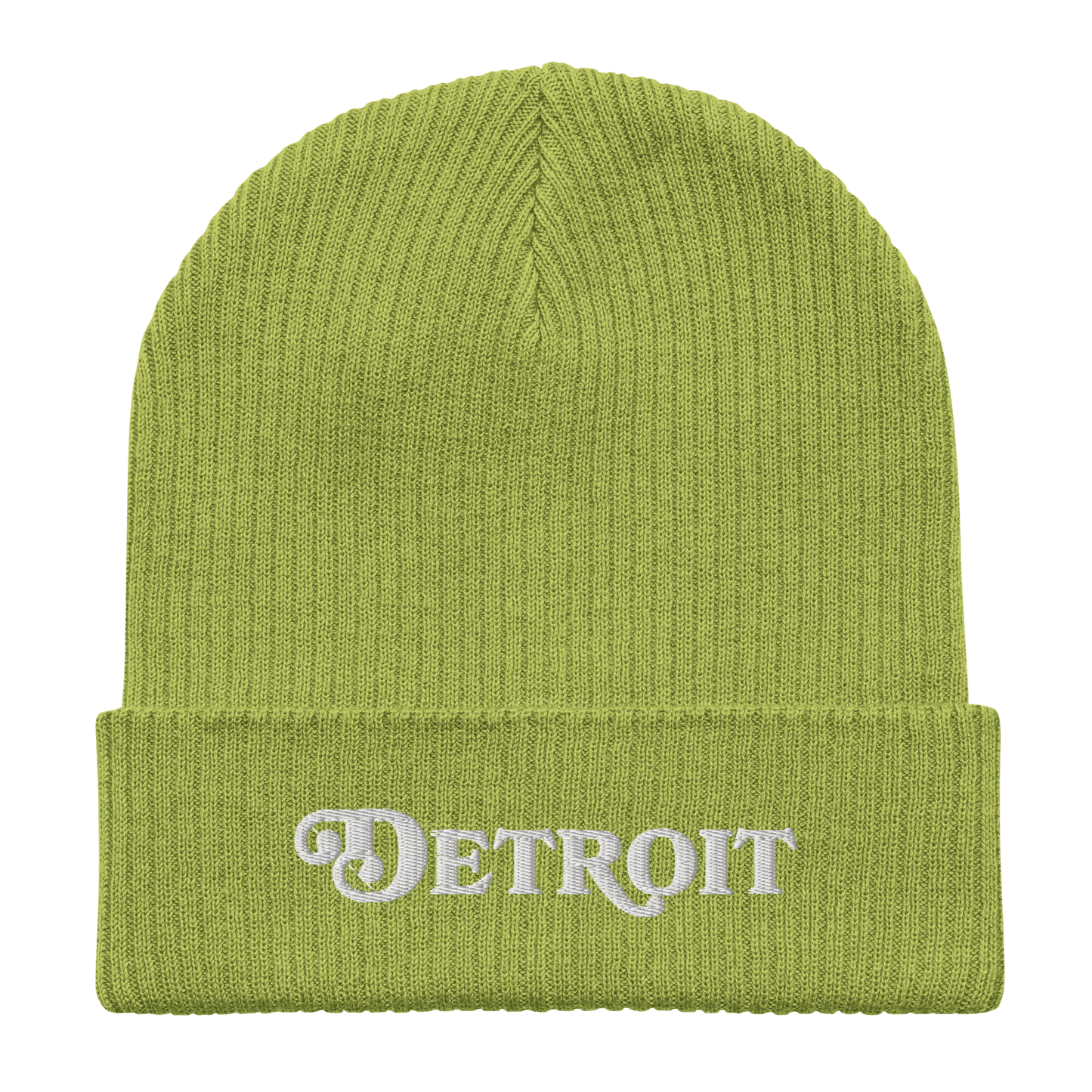 'Detroit' Organic Beanie (Sloped Serif Font)