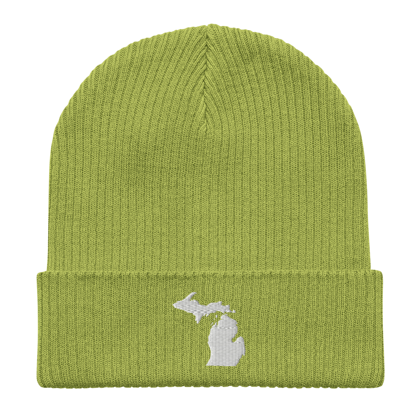 Michigan Organic Beanie | White Outline