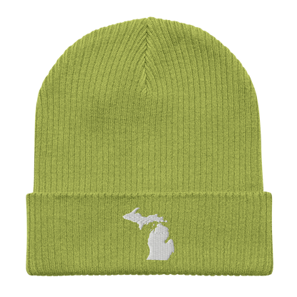 Michigan Organic Beanie | White Outline