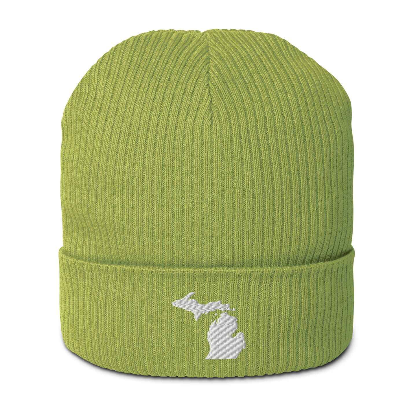 Michigan Organic Beanie | White Outline