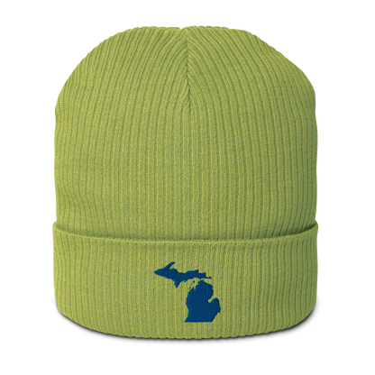 Michigan Organic Beanie | Blue Outline