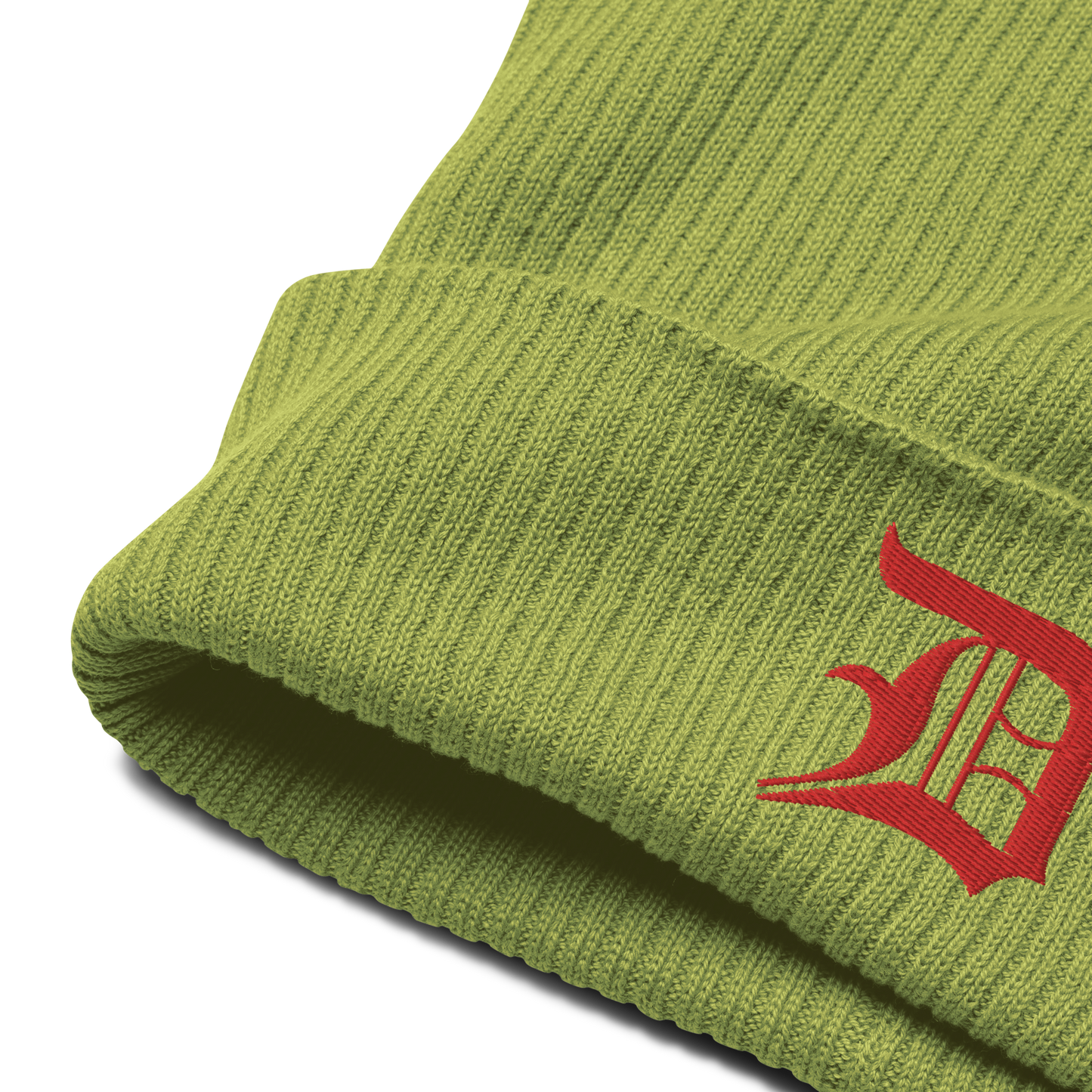 Detroit 'Old English D' Organic Beanie (Red)