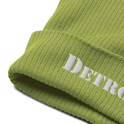 'Detroit' Organic Beanie (Army Font)