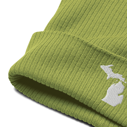 Michigan Organic Beanie | White Outline