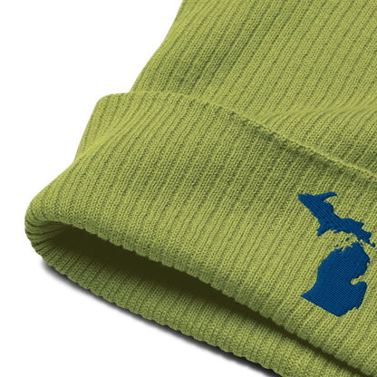 Michigan Organic Beanie | Blue Outline