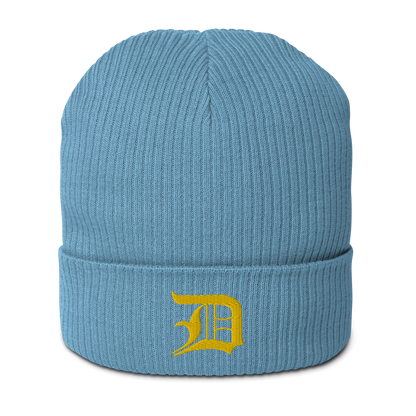 Detroit 'Old English D' Organic Beanie (Gold)