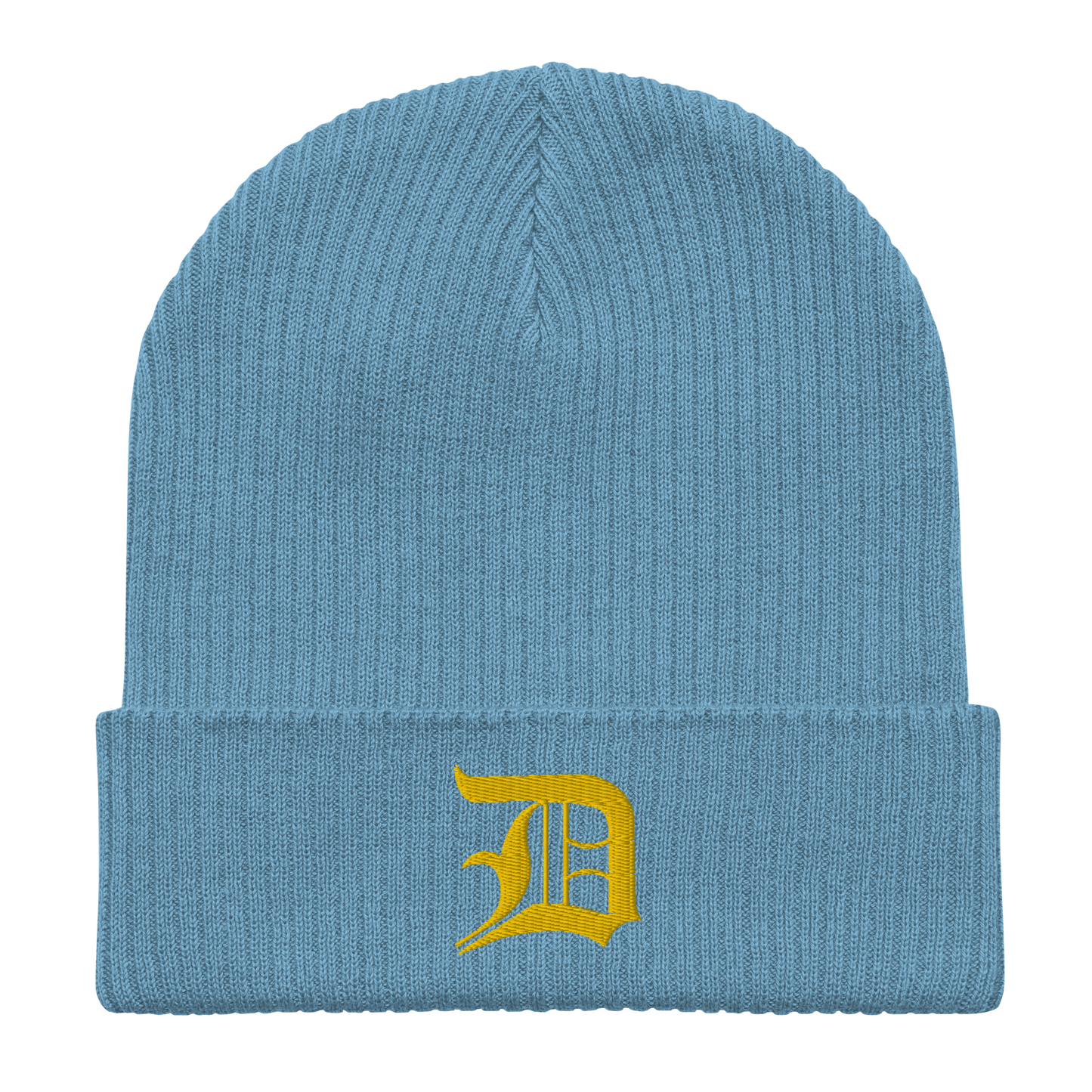 Detroit 'Old English D' Organic Beanie (Gold)