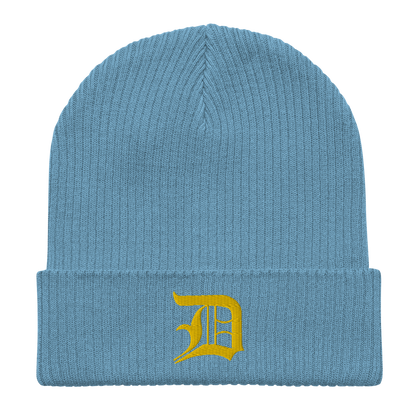 Detroit 'Old English D' Organic Beanie (Gold)