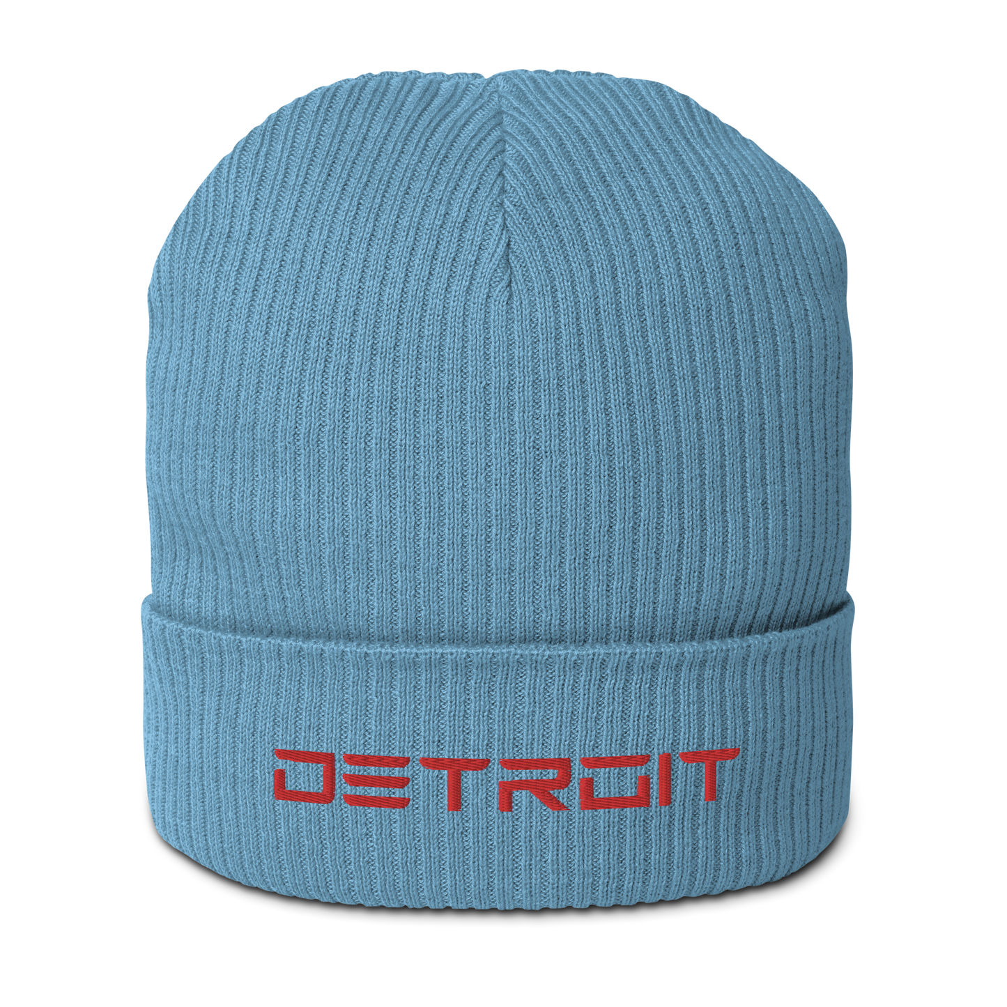 'Detroit'' Organic Beanie (Electric Font) | Red