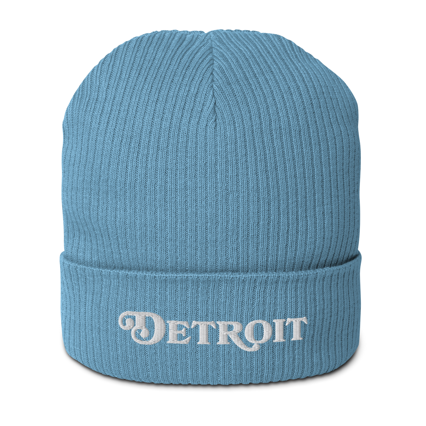 'Detroit' Organic Beanie (Sloped Serif Font)