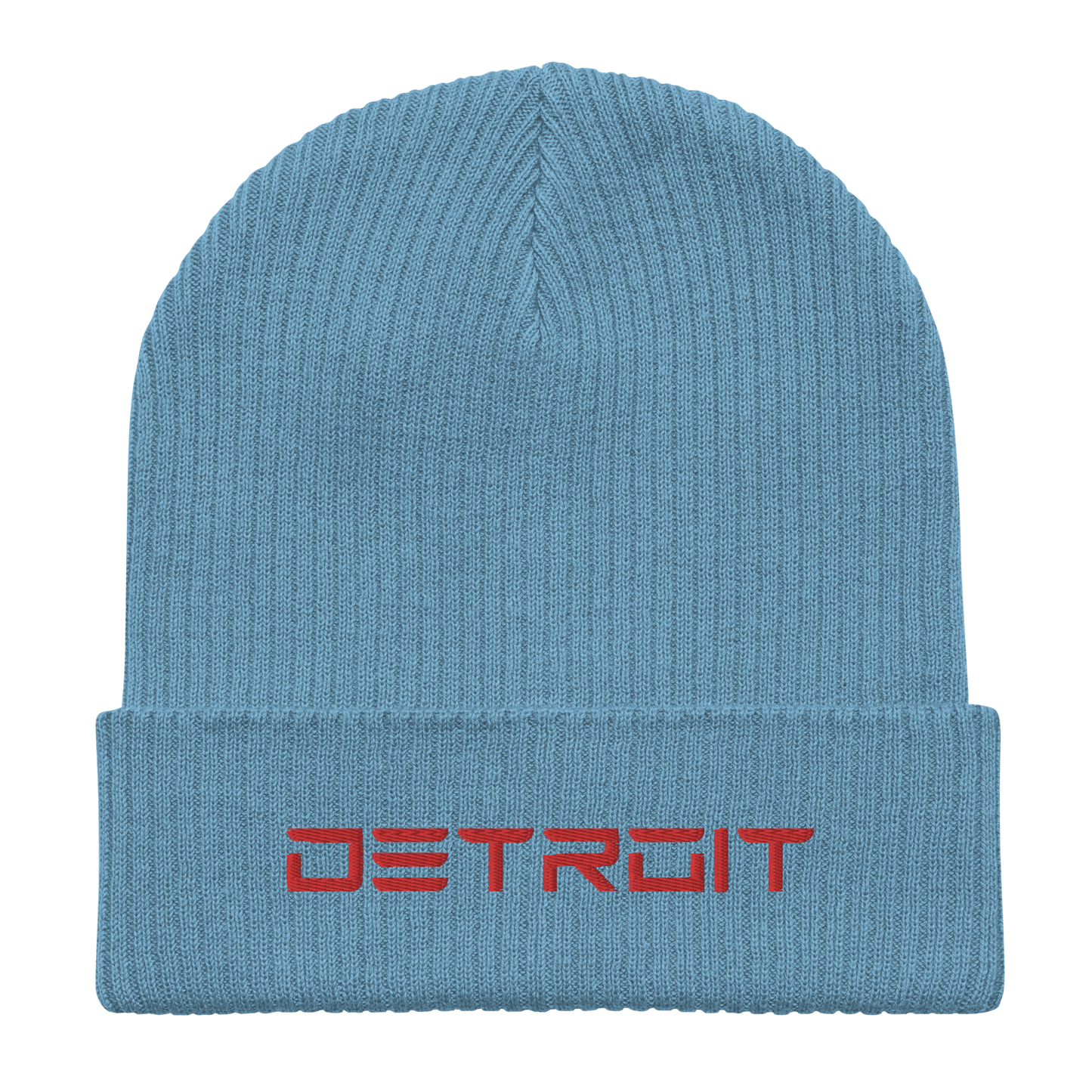 'Detroit' Organic Beanie (Electric Font) | Red