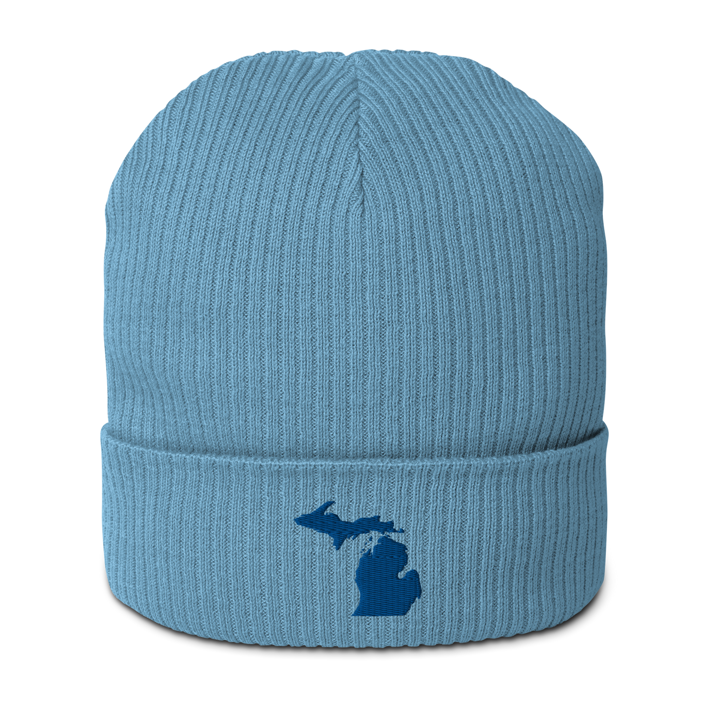 Michigan Organic Beanie | Blue Outline