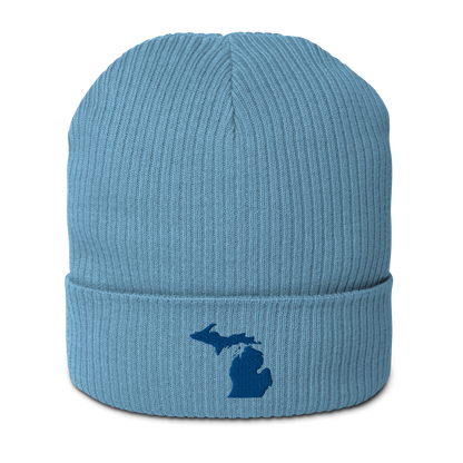 Michigan Organic Beanie | Blue Outline