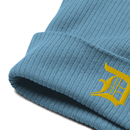 Detroit 'Old English D' Organic Beanie (Gold)