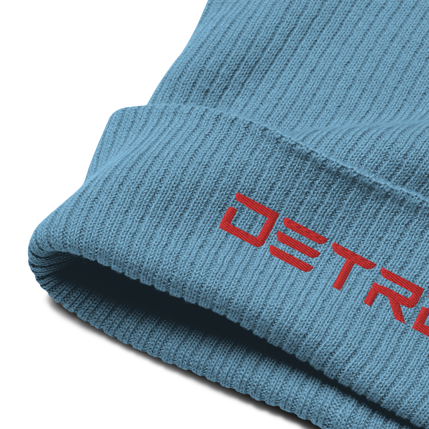 'Detroit'' Organic Beanie (Electric Font) | Red