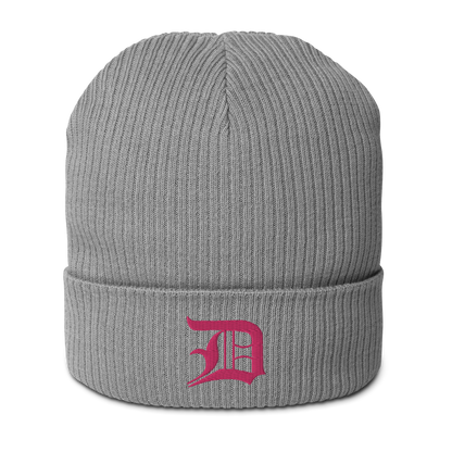 Detroit 'Old English D' Organic Beanie (Pink)