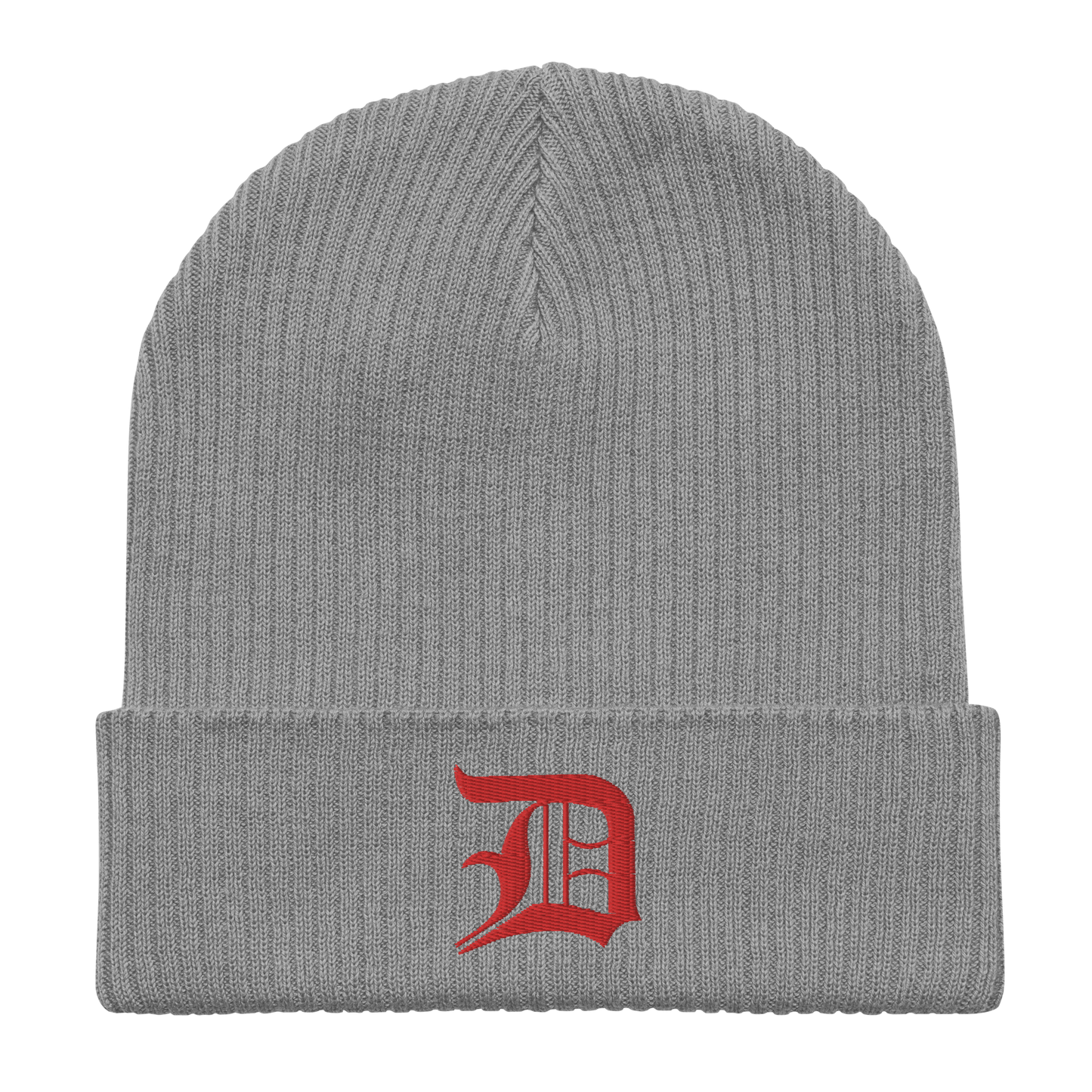 Detroit 'Old English D' Organic Beanie (Red)