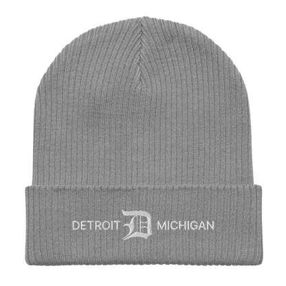 'Detroit Michigan' Organic Beanie (w/ Old English 'D')