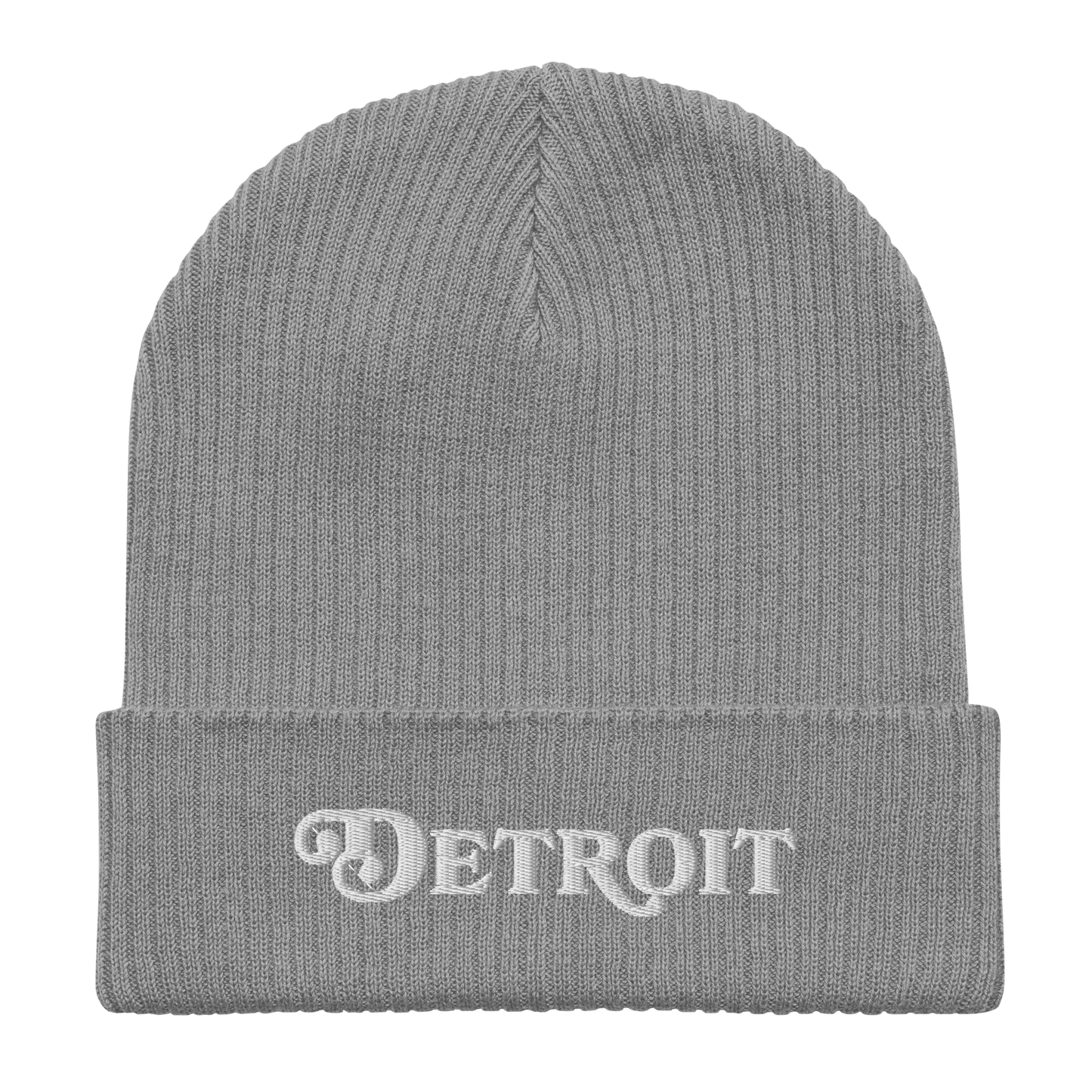 'Detroit' Organic Beanie (Sloped Serif Font)