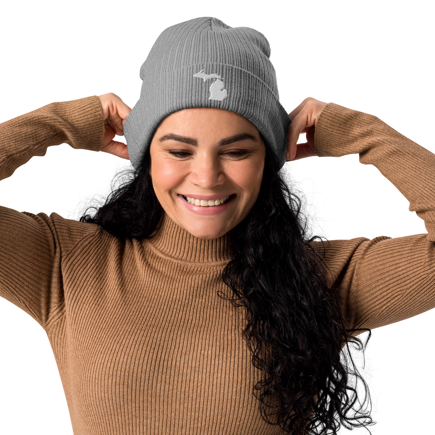 Michigan Organic Beanie | White Outline