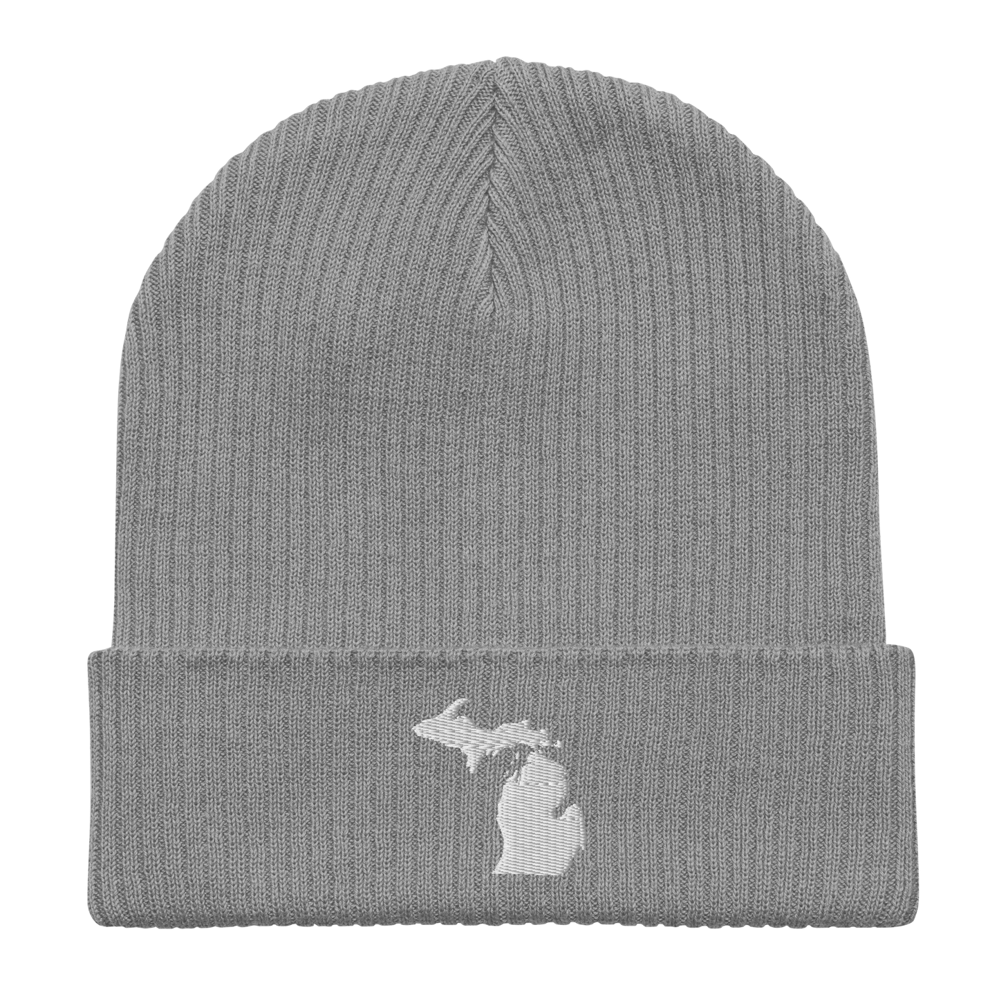 Michigan Organic Beanie | White Outline