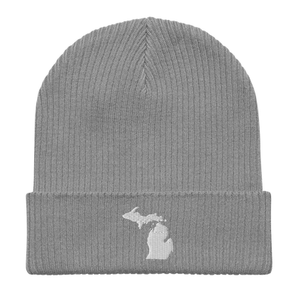 Michigan Organic Beanie | White Outline