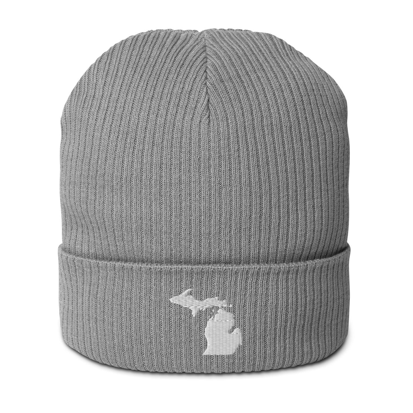 Michigan Organic Beanie | White Outline