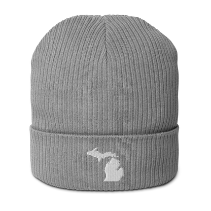 Michigan Organic Beanie | White Outline